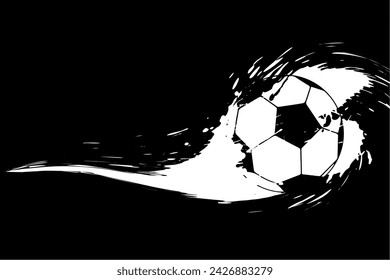 abstract soccer ball kickoff dark background design vector