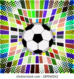 Abstract soccer ball in the net. Vector