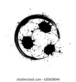 Abstract soccer ball on white background. Grunge style. Vector illustration