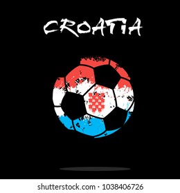 Abstract soccer ball painted in the colors of the Croatia flag. Vector illustration 