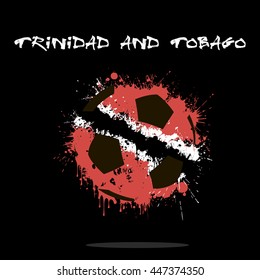 Abstract soccer ball painted in the colors of the Trinidad and Tobago flag. Vector illustration 