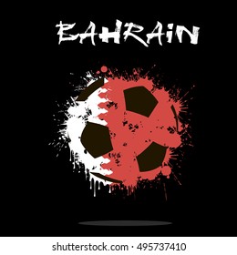 Abstract soccer ball painted in the colors of the Bahrain flag. Vector illustration 