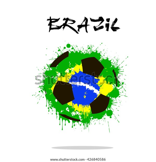 Abstract Soccer Ball Painted Colors Brazil Stock Vector (Royalty Free ...