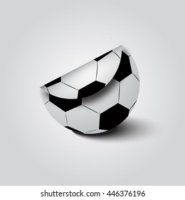 Abstract soccer ball. The paper element. Logo