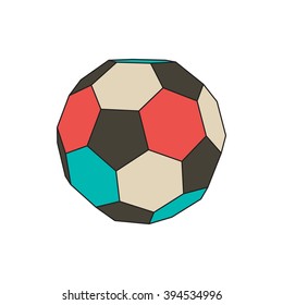Abstract soccer ball polygonal isolated on white background. 3d object. Vector illustration.