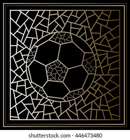 Abstract soccer ball.  Suitable for invitation, flyer, sticker, poster, banner, card, label, cover, web. Vector illustration.