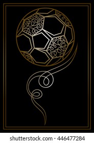 Abstract soccer ball.  Suitable for invitation, flyer, sticker, poster, banner, card, label, cover, web. Vector illustration.