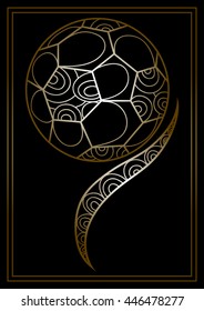 Abstract soccer ball.  Suitable for invitation, flyer, sticker, poster, banner, card, label, cover, web. Vector illustration.
