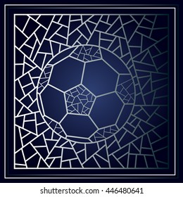 Abstract soccer ball.  Suitable for invitation, flyer, sticker, poster, banner, card, label, cover, web. Vector illustration.
