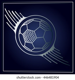 Abstract soccer ball.  Suitable for invitation, flyer, sticker, poster, banner, card, label, cover, web. Vector illustration.