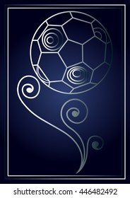 Abstract soccer ball.  Suitable for invitation, flyer, sticker, poster, banner, card, label, cover, web. Vector illustration.