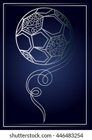 Abstract soccer ball.  Suitable for invitation, flyer, sticker, poster, banner, card, label, cover, web. Vector illustration.