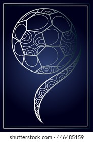 Abstract soccer ball.  Suitable for invitation, flyer, sticker, poster, banner, card, label, cover, web. Vector illustration.