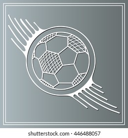 Abstract soccer ball.  Suitable for invitation, flyer, sticker, poster, banner, card, label, cover, web. Vector illustration.