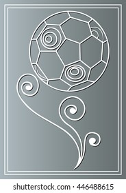 Abstract soccer ball.  Suitable for invitation, flyer, sticker, poster, banner, card, label, cover, web. Vector illustration.