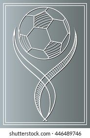 Abstract soccer ball.  Suitable for invitation, flyer, sticker, poster, banner, card, label, cover, web. Vector illustration.
