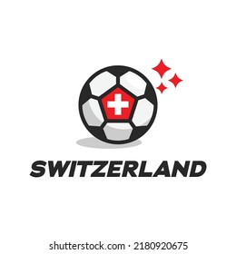 Abstract soccer ball with Switzerland national flag