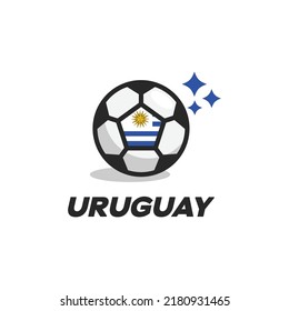 Abstract soccer ball with Uruguay national flag