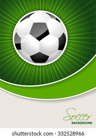 Abstract soccer brochure template with bursting ball