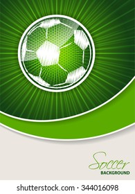 Abstract soccer brochure template with bursting scribbled ball
