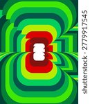 Abstract soccer competition pattern with wavy curved lines optical effect mirror reflection radio waves monochrome football glass green beam field lights neon retro frame football sports game elements flyer layout for futuristic sport advertising promotion brochure cover layout for modern poster wallpaper cards stationary art print web site apps social media marketing online concept idea tv design 2026 net template vector illustration