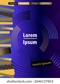 Abstract soccer competitions sports elements brochure cover blue gradient background luxury modern design with gold waves, golden round starburst shapes football concept 2025, poster template vector