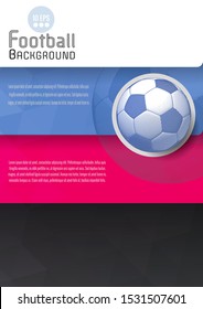 Abstract soccer football graphic template background A4 size with colorful polygonal stripe space for text copy