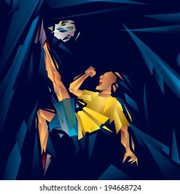 Abstract Soccer Player, Art Cubism (vector Art)