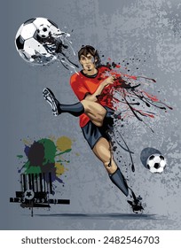 Abstract Soccer Player  eps vector