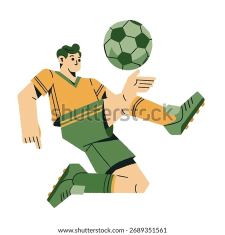 Abstract Soccer Player Kicking a Ball in Motion