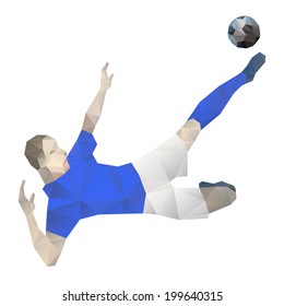Abstract soccer player, polygonal - vector 