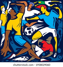 Abstract Soccer Sport Poster Artwork (Vector Art)