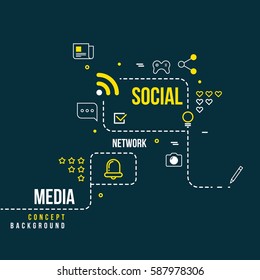 Abstract social community network, interactive media vector concept