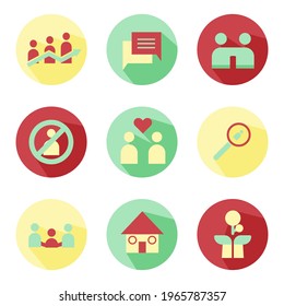 Abstract Social Development Icon Set Vector Design EPS10