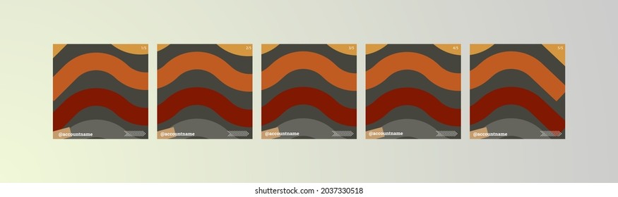 Abstract social media background with multiple abstract waves stripes red-orange gradients. Suitable for social media post, feed, and stories background.