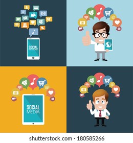 abstract social media background with some special objects