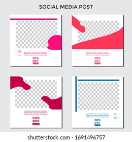ABSTRACT SOCIAL MEDIA BANNER TEMPLATE SALES SET. EDITABLE COVER DESIGN PROMOTION SALE VECTOR
