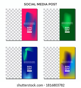 ABSTRACT SOCIAL MEDIA BANNER TEMPLATE SALES SET. GRADIENT COLOR. COVER DESIGN VECTOR