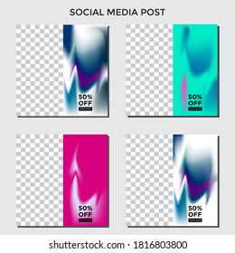 ABSTRACT SOCIAL MEDIA BANNER TEMPLATE SALES SET. GRADIENT COLOR. COVER DESIGN VECTOR
