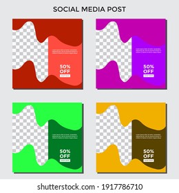 ABSTRACT SOCIAL MEDIA BANNER TEMPLATE SALES SET. COVER DESIGN VECTOR