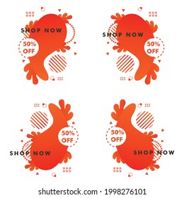 abstract social media banner template. promotion banner. ready use vector design template.