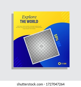 Abstract social media design post travel, Template for social media post, template design for travel ads, eps 10, vector illustration