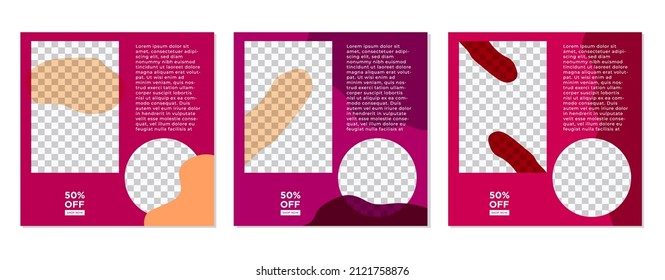 ABSTRACT SOCIAL MEDIA FASHION BACKGROUND TEMPLATE SALES SET. COVER DESIGN VECTOR