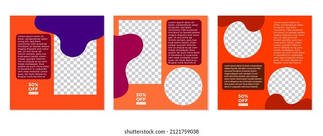 ABSTRACT SOCIAL MEDIA FASHION BACKGROUND TEMPLATE SALES SET. COVER DESIGN VECTOR