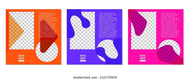 ABSTRACT SOCIAL MEDIA FASHION BACKGROUND TEMPLATE SALES SET. COVER DESIGN VECTOR