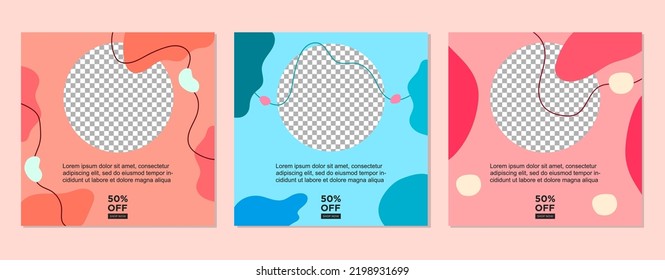 ABSTRACT SOCIAL MEDIA POST BANNER TEMPLATE SALES SET. EDITABLE COVER DESIGN PROMOTION SALE VECTOR