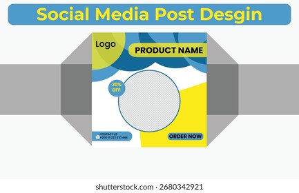 Abstrato Social Media Post Design - Modelo criativo moderno
