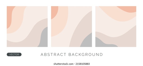 Resumen de una publicación en medios sociales con olas pastel. Plantilla de fondo de color beige vectorial con espacio de copia para texto. 