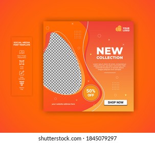 Abstract Social media post template design