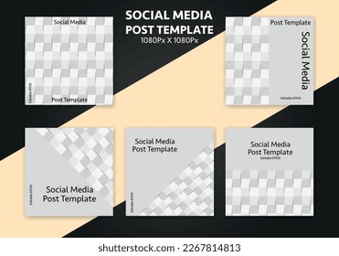 Resumen de plantilla de publicación en medios sociales. Plantilla mínima vectorial de medios sociales.